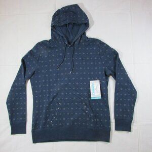 Hooey Women's 2XL Mesa Aztec Print Hooded Pullover Sweatshirt Hoodie Navy